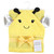 Hudson Baby Cotton Animal Face Hooded Towel, Yellow Bee