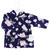 Hudson Baby Unisex Baby Plush Animal Face Bathrobe, Navy Rose, 0-9 Months