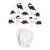 Hudson Baby Cotton Cap and Scratch Mitten Set, Burgundy Dino