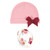 Hudson Baby Cotton Cap and Scratch Mitten Set, Autumn Rose