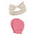Hudson Baby Infant Girl Cotton Headband and Scratch Mitten Set, Blush Rose Leopard, 0-6 Months