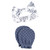 Hudson Baby Cotton Headband and Scratch Mitten Set, Blue Toile