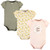 Hudson Baby Cotton Bodysuits, Sage Floral Wreath 3 Pack