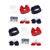 Hudson Baby 12Pc Headband and Socks Giftset, Navy Red