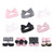 Hudson Baby 10Pc Headband and Socks Set, Houndstooth Love