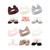 Hudson Baby 12Pc Headband and Socks Giftset, Burgundy Gray Pink Taupe