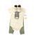 Hudson Baby Cotton Bodysuit, Pant and Shoe Set, Going On Safari Short Sleeve