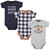 Hudson Baby Cotton Bodysuits, Football Huddles 3-Pack
