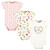 Hudson Baby Cotton Bodysuits, Soft Painted Floral 3-Pack