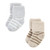 Hudson Baby Cotton Rich Newborn and Terry Socks, Gray Taupe Stripe