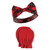 Hudson Baby Cotton Headband and Scratch Mitten Set, Fancy Plaid Snowflake