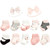 Hudson Baby Sock and Headband 12pc Set, Soft Pink Roses