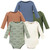 Hudson Baby Thermal Long Sleeve Bodysuits, Sage Dinosaur