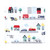Hudson Baby Cotton Flannel Receiving Blankets Bundle, City Life