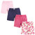 Hudson Baby Shorts Bottoms 4-Pack, Pink Roses
