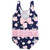 Hudson Baby Baby and Toddler Swimsuit, Navy Rose 1