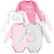 Touched By Nature Organic Cotton Long-Sleeve Bodysuits, Pink Peanut