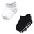 Hudson Baby Non-Skid No-Show Socks, Black Gray Stripes