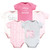 Touched By Nature Organic Cotton Bodysuits, Pink Peanut