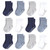 Hudson Baby Cotton Rich Newborn and Terry Socks, Blue Gray Basic