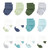 Hudson Baby Cotton Rich Newborn and Terry Socks, Blue Green Heel Toe