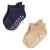 Touched By Nature Organic Cotton Socks with Non-Skid Gripper for Fall Resistance, Blue Neutral