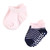Hudson Baby Non-Skid No-Show Socks, Pink Navy Stripe