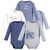 Touched By Nature Organic Cotton Long-Sleeve Bodysuits, Blue Peanut