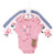 Touched By Nature Organic Cotton Long-Sleeve Bodysuits, Bubblegum Floral