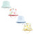 Hudson Baby 4Pc Sun Protection Hat, Ice Cream Dot Lemon Stripe