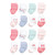 Hudson Baby Cotton Rich Newborn and Terry Socks, Pastel Butterfly 1