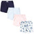 Hudson Baby Shorts Bottoms 4-Pack, Blue Rose