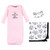 Hudson Baby Gown, Swaddle Blanket and Cap or Headband, Princess