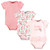 Hudson Baby Cotton Bodysuits 3-Pack, Coral Floral Daddys Girl