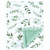 Hudson Baby Plush Blanket with Furry Binding and Back, Eucalyptus
