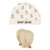 Hudson Baby Cotton Cap and Scratch Mitten Set, Teddy Bears