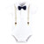 Hudson Baby Cotton Bodysuits 3-Pack, Beige Navy Suspender