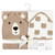 Hudson Baby Cotton Animal Face Hooded Towel, Tan Bear