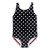Hudson Baby Baby and Toddler Swimsuit, Black Dot Pink Baby