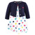 Hudson Baby Cotton Dress and Cardigan Set, Navy Hearts