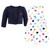Hudson Baby Cotton Dress and Cardigan Set, Navy Hearts