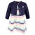 Hudson Baby Cotton Dress and Cardigan Set, Sunset Stripe