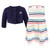 Hudson Baby Cotton Dress and Cardigan Set, Sunset Stripe