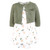 Hudson Baby Cotton Dress and Cardigan Set, Sage Floral