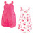 Hudson Baby Cotton Dresses, Dk Pink Rose Dot