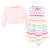 Hudson Baby Cotton Dress and Cardigan Set, Cascading Hearts