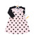 Hudson Baby Cotton Dress and Cardigan Set, Pink Black Heart
