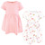 Hudson Baby Cotton Dresses, Gold Pink Hearts
