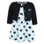 Hudson Baby Cotton Dress and Cardigan Set, Mint Black Heart