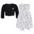Hudson Baby Cotton Dress and Cardigan Set, Black White Flowers